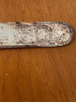 Old Norway David Anderson opener paper knife with Norwegian calendar motif