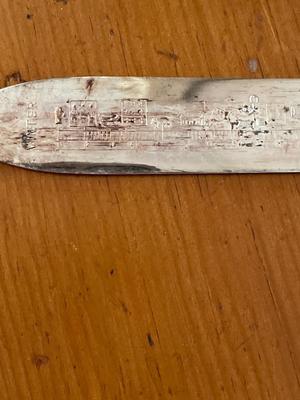 Old Norway David Anderson opener paper knife with Norwegian calendar motif