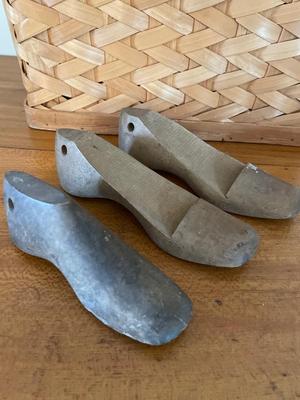 Wood shoe decor, Crate & Barrel plate, basket