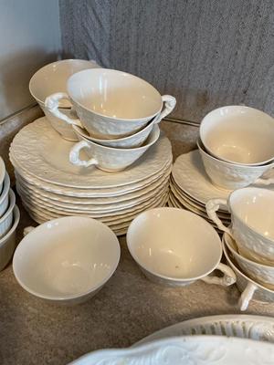 Ivory dishes & vase