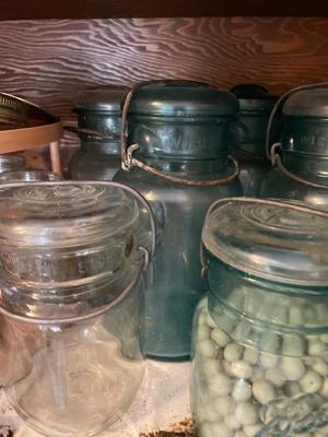 Vintage blue Ball jars