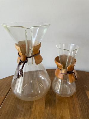 Two Chemex coffeemakers