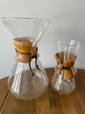 Two Chemex coffeemakers