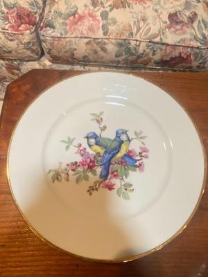 JWK FINE PORCELAIN PLATES FROM W. GERMANY AND 3 GOEBEL BLUE BIRDS