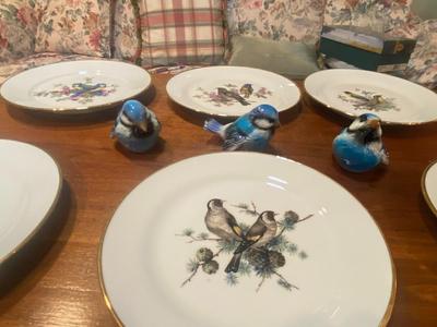 JWK FINE PORCELAIN PLATES FROM W. GERMANY AND 3 GOEBEL BLUE BIRDS
