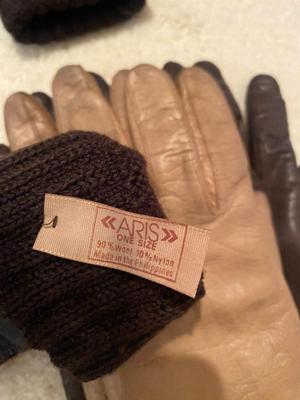 LEATHER WINTER ARIS, ISOTONERS, & OTHER GLOVES WITH A WOOL SCARF