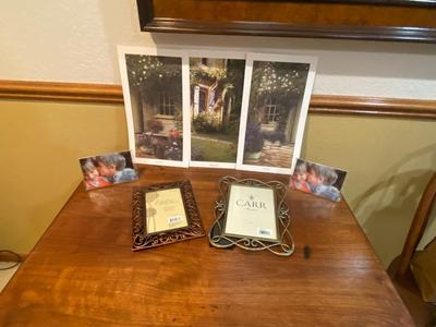 3 UNFRAMED DWAYNE WARWICK PRINTS, AND AN ASSORTMENT OF FRAMES