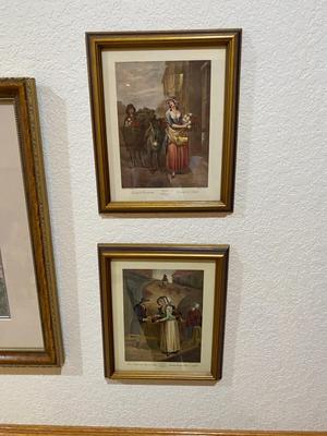 "CRIES OF LONDON" PAINTED BY F WHEATLEY / D'APRES VENDRAMINI PLATE 13 & 6 FRAMED PRINTS