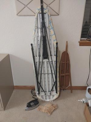 ANTIQUE IRONBOARDS AND WOODEN CLOTHESPINS
