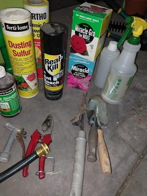 GARDENING CJEMICALS AND TOOLS