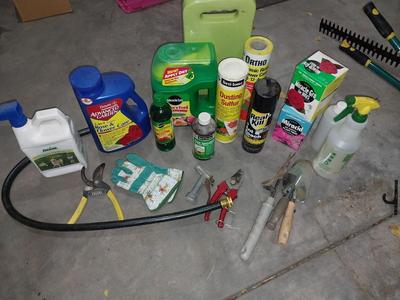 GARDENING CJEMICALS AND TOOLS