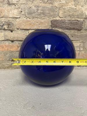 Large Cobalt Glass Ball Vase