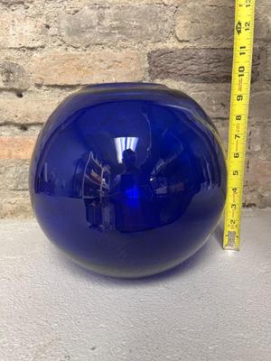 Large Cobalt Glass Ball Vase