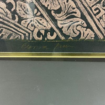 MB8237 Large Oriental Signed Lithograph "Blossom Fan"