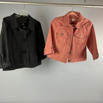 MB8245 Two Ladies Denim Jackets, Sandro and LOFT