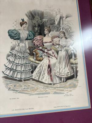 Lot 8MMM: Set of four antique fashion print