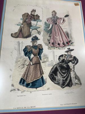 Lot 8MMM: Set of four antique fashion print