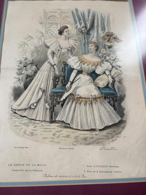 Lot 8MMM: Set of four antique fashion print