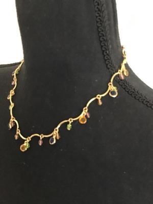Dainty Caged Multi Color Beaded Necklace