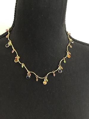 Dainty Caged Multi Color Beaded Necklace