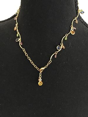 Dainty Caged Multi Color Beaded Necklace