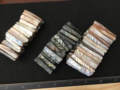 3 Beautiful Shell Bracelets Excellent