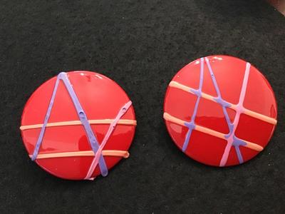 Vintage Large Earrings paint Splash