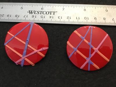 Vintage Large Earrings paint Splash