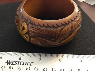 Vintage Wide Heavy Carved Bangle