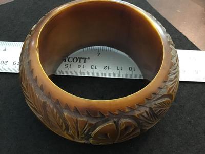 Vintage Wide Heavy Carved Bangle