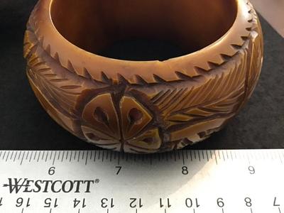 Vintage Wide Heavy Carved Bangle