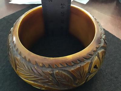 Vintage Wide Heavy Carved Bangle
