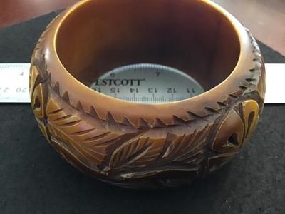 Vintage Wide Heavy Carved Bangle