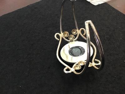 Dichroic Large Glass Silver Cuff