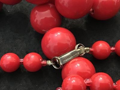 Vintage Hong Kong Cherry Red Necklace