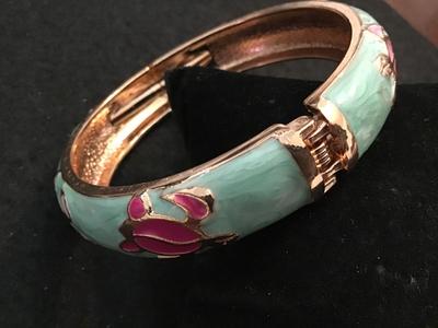 Hinged Enamel Turtle Bracelet
