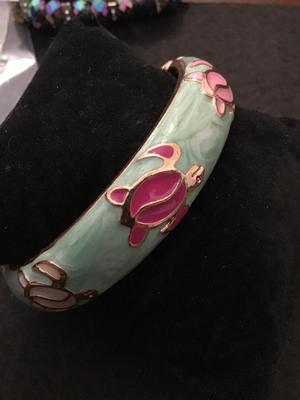 Hinged Enamel Turtle Bracelet