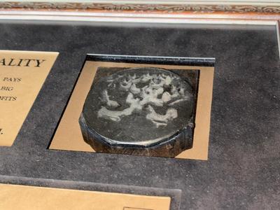 Lot xyz123: pair of vintage Hillpot hatcheries collectibles printing plate seal etc