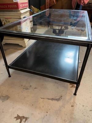 Lot 902G: Ikea Heavy Chrome Glass Coffee Table