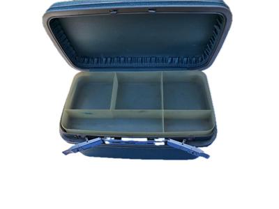 Vintage Samsonite Blue Hard Shell Travel Cosmetics Case With Silver Accents