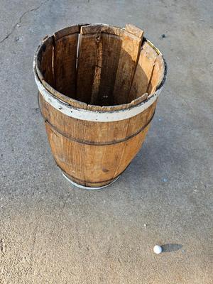 Vintage Wooden Barrel Rustic Farmhouse Decor Or Garden Planter