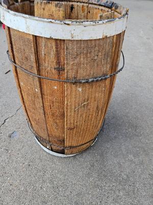 Vintage Wooden Barrel Rustic Farmhouse Decor Or Garden Planter