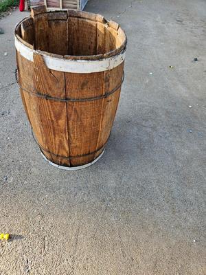 Vintage Wooden Barrel Rustic Farmhouse Decor Or Garden Planter