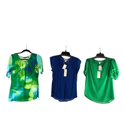 MB8305 Lot of Three Ladies Blouses - Strazzi, Rachel & Zoe , Carolina Bell