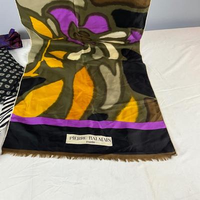 MB8309 Vintage Pierre Balmain Paris Silk Scarf and more