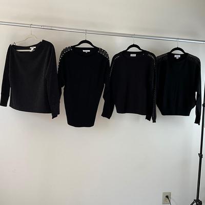 UBR8349 Lot of Four Black Tops- WHBM, Siani , Carmen
