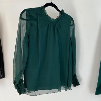 UBR8350 Lot of Ladies Black and Green Tops
