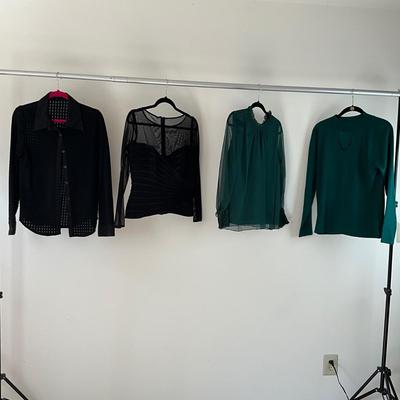 UBR8350 Lot of Ladies Black and Green Tops