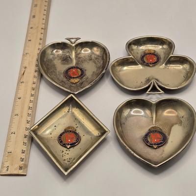 LOT 6: Set of 4 Vintage Ashtrays/Pin Trays form RMS Queen Elizabeth Ocean Liner