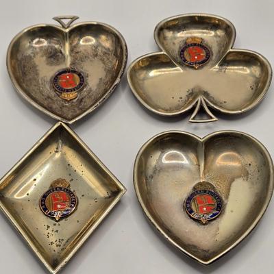 LOT 6: Set of 4 Vintage Ashtrays/Pin Trays form RMS Queen Elizabeth Ocean Liner